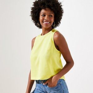 Shirred Back Shell - Kickin' Yellow - LOFT - NWT